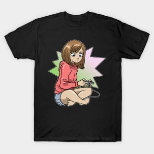 Anime Girl Gamer Videogames Kawaii Otaku T-Shirt